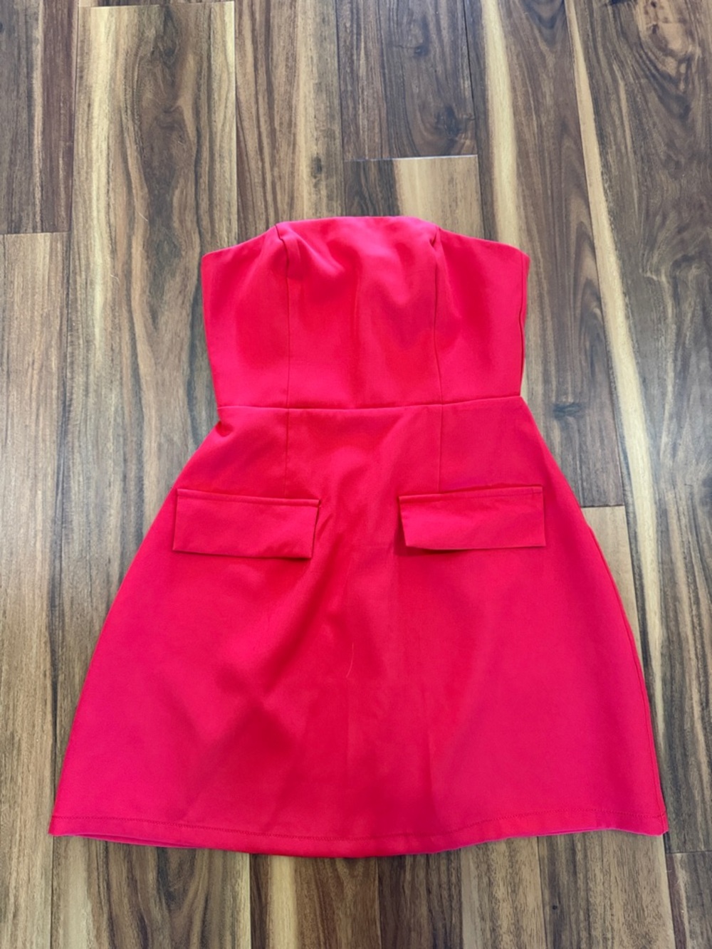 Boohoo Red Strapless Mini Dress